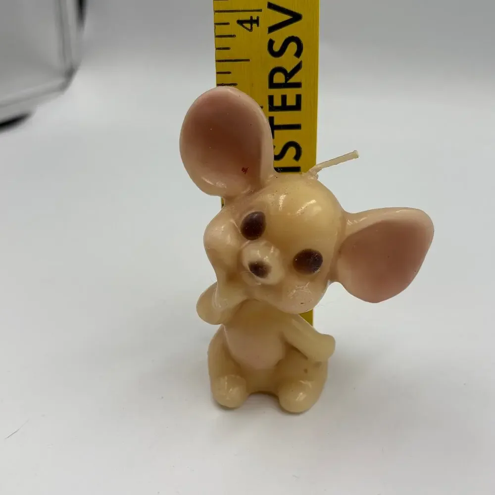 Vintage Russ Berrie Wax Mouse Candle Figurine Mini ADORABLE Country Mice